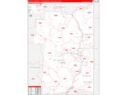 Weirton-Steubenville Metro Area Wall Map Red Line Style 2022